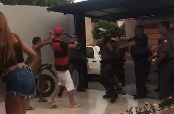 Police invade family home because of disturbances in Brazil and act with moderate force.