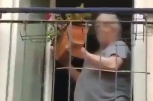 Old woman takes revenge on those who make noise at her window.