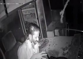 Bus driver gets distracted by lighting cigarettes and causes a great accident.