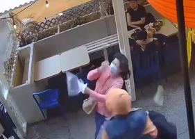 Chinese woman is brutally punched in the face for no reason in Chinatown, Manhattan.