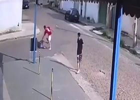 Man is chased and stabbed to death in broad daylight in Brazil.