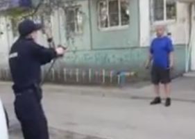 Russian man armed with knife is shot dead by police in Russia.