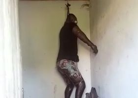 Guy hanged in an advanced state of decomposition in Brazil.
