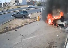 Car occupants charred to death in a horrific accident in an unidentified country.