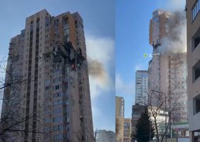 Russia VS Ukraine War: Missile attack on residential building in Kiev.