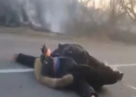 Ukrainian civilians shot at by russian army.