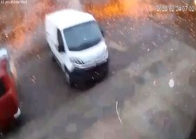 Ukrainian cyclist is hit by Russian missile during inhumane attack and explodes into the air.