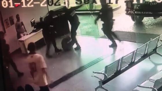 Police officers act brutally in brazil when approaching a possible attacker armed with a machete Photo 0001 Video Thumb
