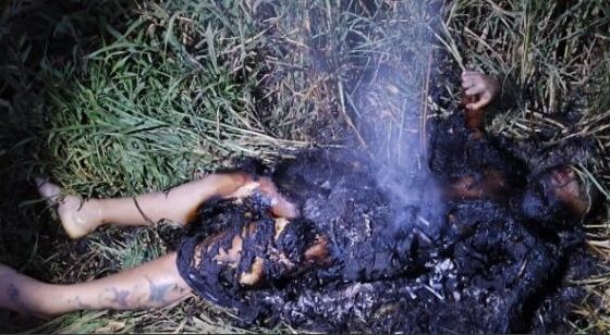 Allegedly female snitch in brazil is burn alive by criminals Photo 0001 Video Thumb